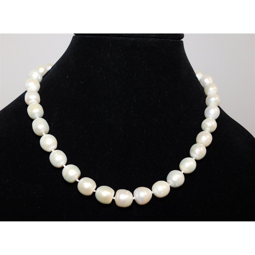 Genuine‎ Baroque Pearl Necklace Multi Strand  14k  Necklace Chocker